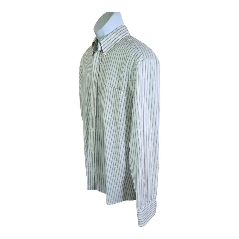 Eddie Bauer Mens Career Button Down Shirt Size M Striped Wrinkle Stain Resistant